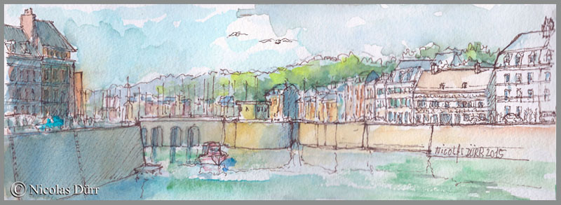 Une agréable journée de fin d&rsquo;été en aquarelles à St Valery en Caux en septembre&nbsp;2015