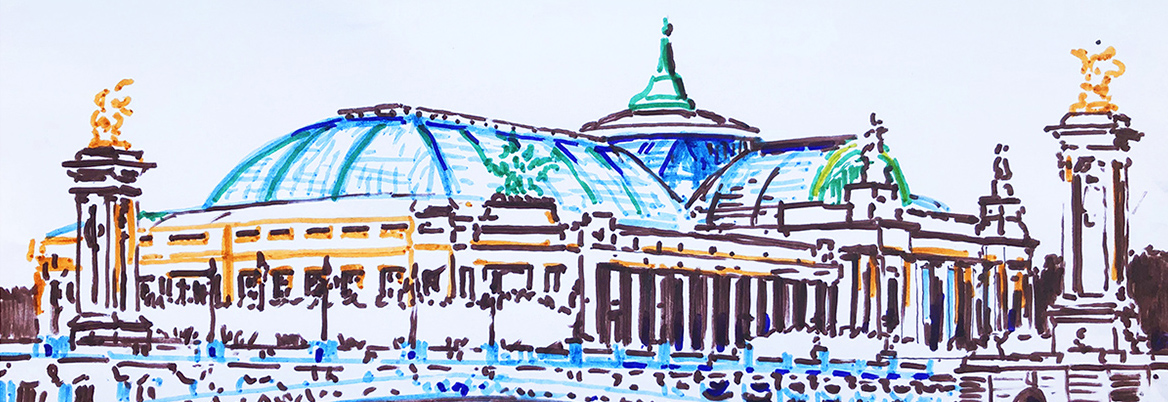 Avec les urban sketchers au salon du dessin et de la peinture à l&rsquo;eau&nbsp;2020