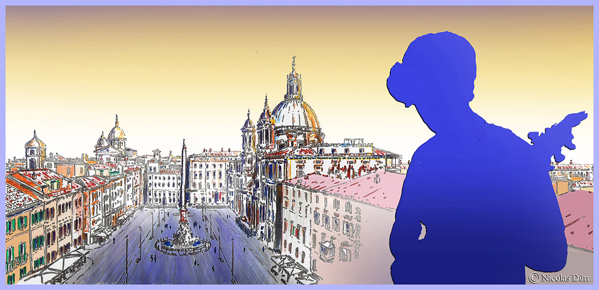 Jacopo, le jeune guitariste de la place Navone / Il giovane chitarrista di piazza&nbsp;Navona