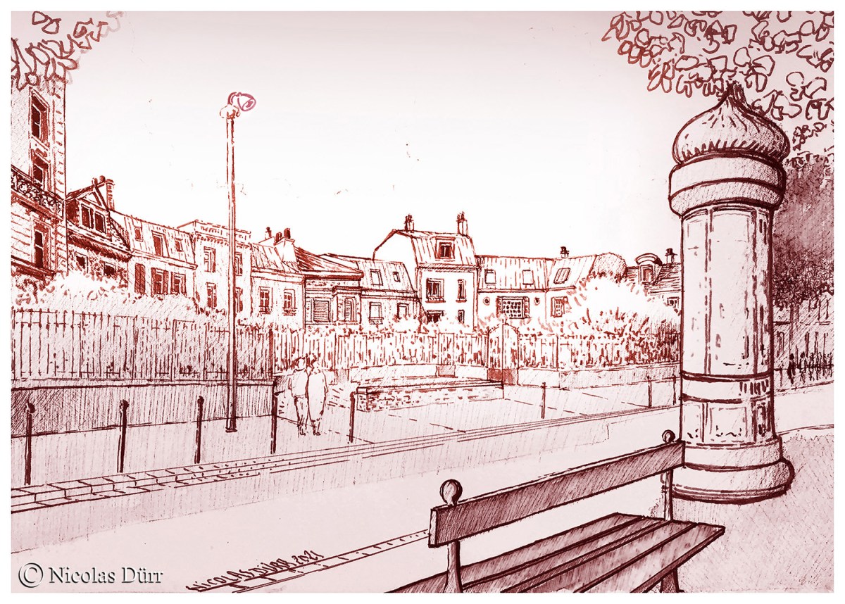 La place en demi-cercle de la Villa&nbsp;Hallé