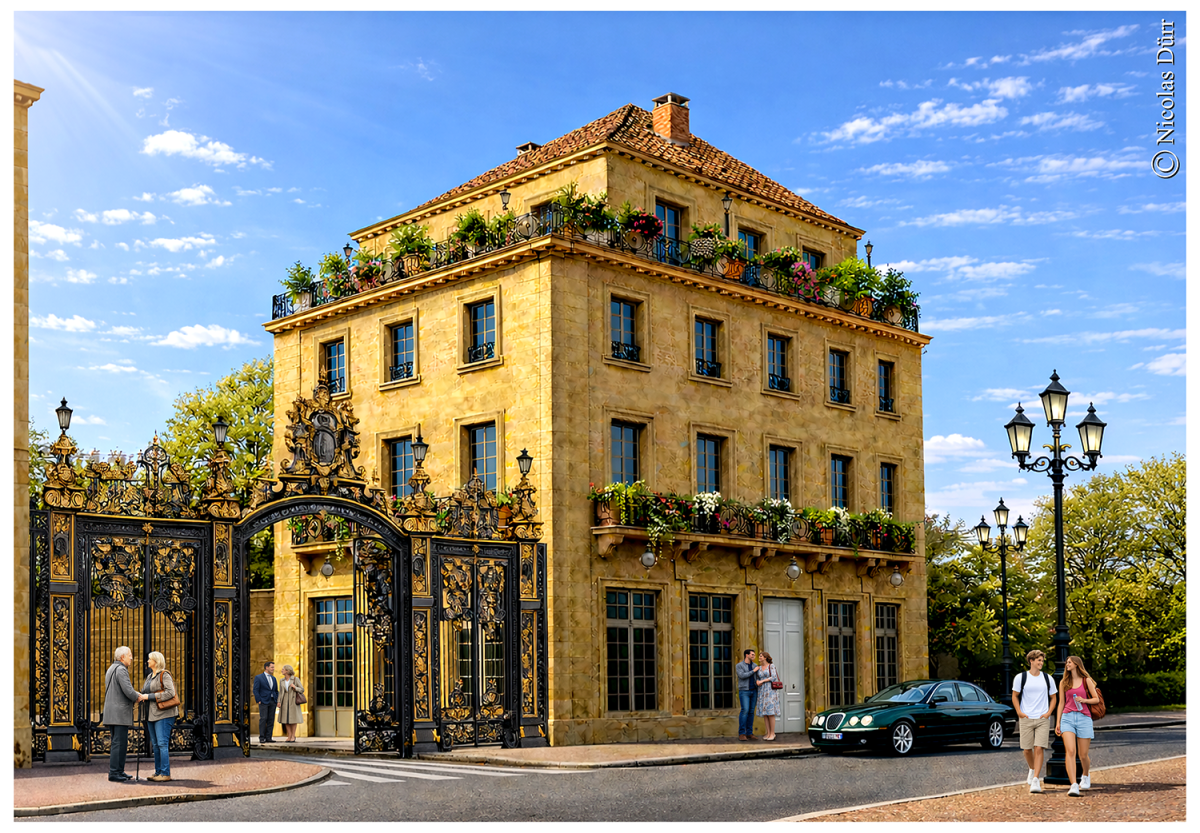 Déambuler d&rsquo;une rue élégante vers un jardin de&nbsp;rosiers